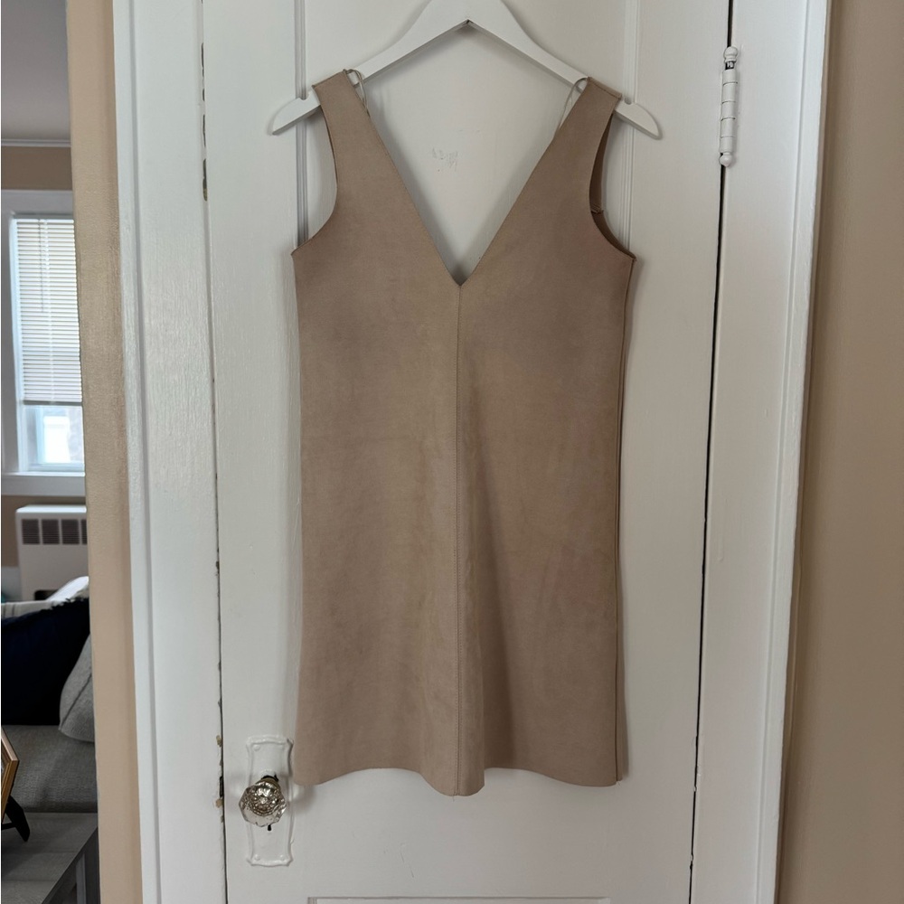 Zara Beige V-Neck Dress